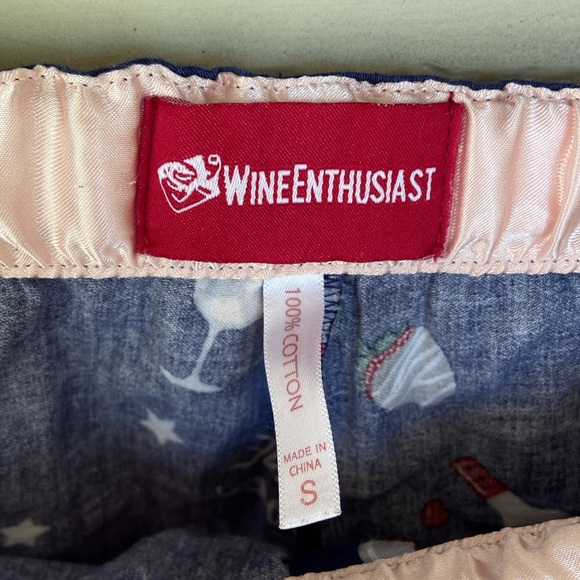 Wine enthusiast women’s size Small S sleepwear pants pajama PJ pant navy funny - Picture 6 of 8
